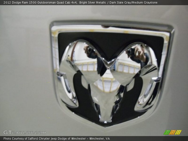 Bright Silver Metallic / Dark Slate Gray/Medium Graystone 2012 Dodge Ram 1500 Outdoorsman Quad Cab 4x4