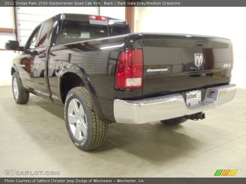 Black / Dark Slate Gray/Medium Graystone 2012 Dodge Ram 1500 Outdoorsman Quad Cab 4x4