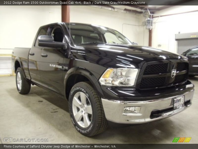 Black / Dark Slate Gray/Medium Graystone 2012 Dodge Ram 1500 Outdoorsman Quad Cab 4x4