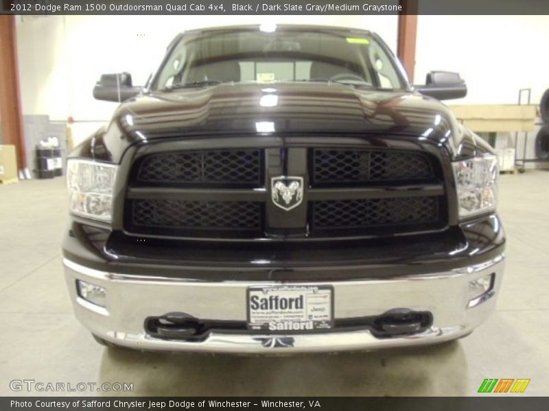 Black / Dark Slate Gray/Medium Graystone 2012 Dodge Ram 1500 Outdoorsman Quad Cab 4x4