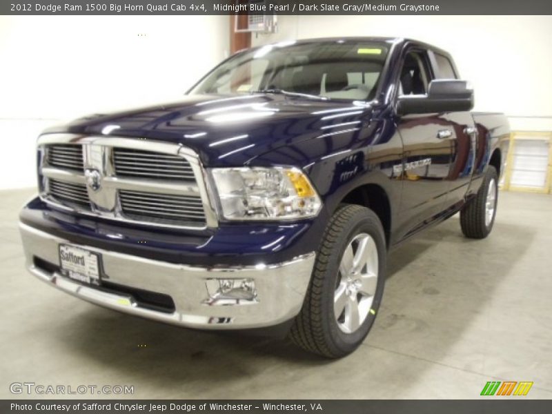 Midnight Blue Pearl / Dark Slate Gray/Medium Graystone 2012 Dodge Ram 1500 Big Horn Quad Cab 4x4