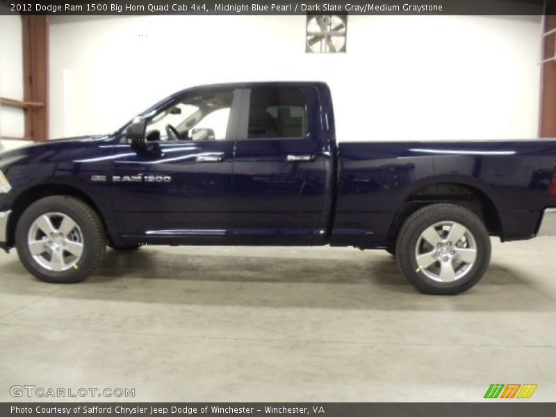 Midnight Blue Pearl / Dark Slate Gray/Medium Graystone 2012 Dodge Ram 1500 Big Horn Quad Cab 4x4