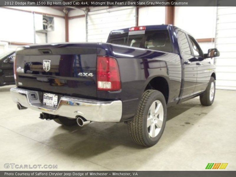 Midnight Blue Pearl / Dark Slate Gray/Medium Graystone 2012 Dodge Ram 1500 Big Horn Quad Cab 4x4