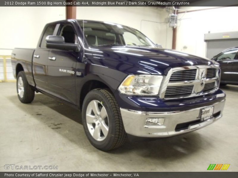Midnight Blue Pearl / Dark Slate Gray/Medium Graystone 2012 Dodge Ram 1500 Big Horn Quad Cab 4x4