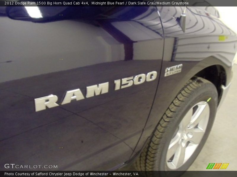 Midnight Blue Pearl / Dark Slate Gray/Medium Graystone 2012 Dodge Ram 1500 Big Horn Quad Cab 4x4