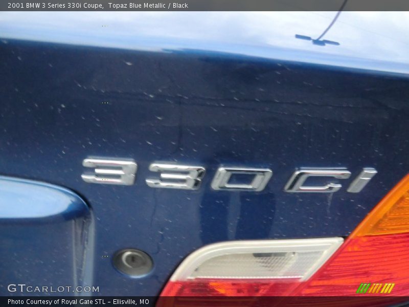 Topaz Blue Metallic / Black 2001 BMW 3 Series 330i Coupe