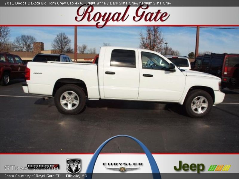 Bright White / Dark Slate Gray/Medium Slate Gray 2011 Dodge Dakota Big Horn Crew Cab 4x4