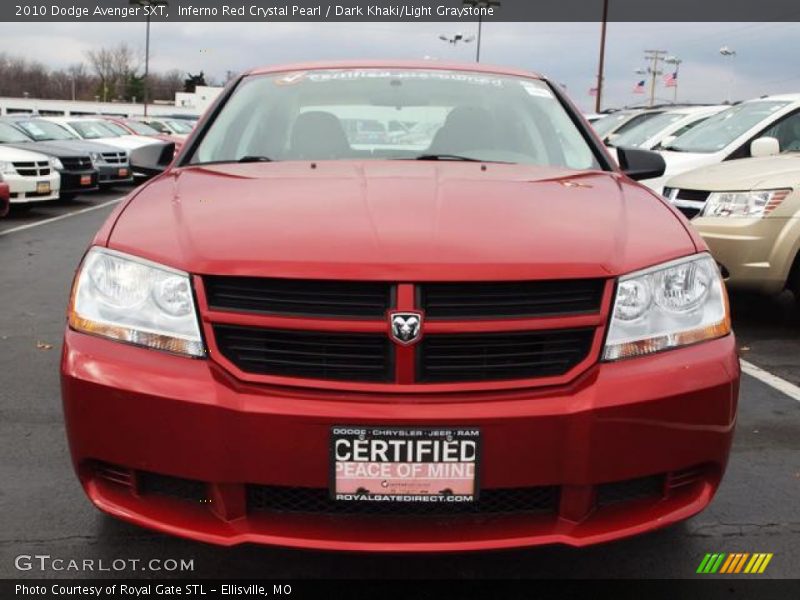 Inferno Red Crystal Pearl / Dark Khaki/Light Graystone 2010 Dodge Avenger SXT