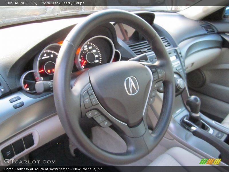 Crystal Black Pearl / Taupe 2009 Acura TL 3.5