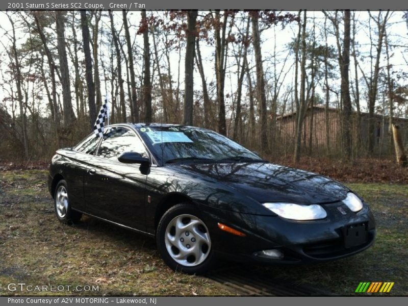 Green / Tan 2001 Saturn S Series SC2 Coupe