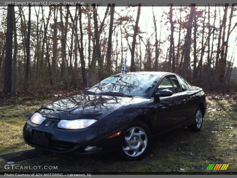Green / Tan 2001 Saturn S Series SC2 Coupe