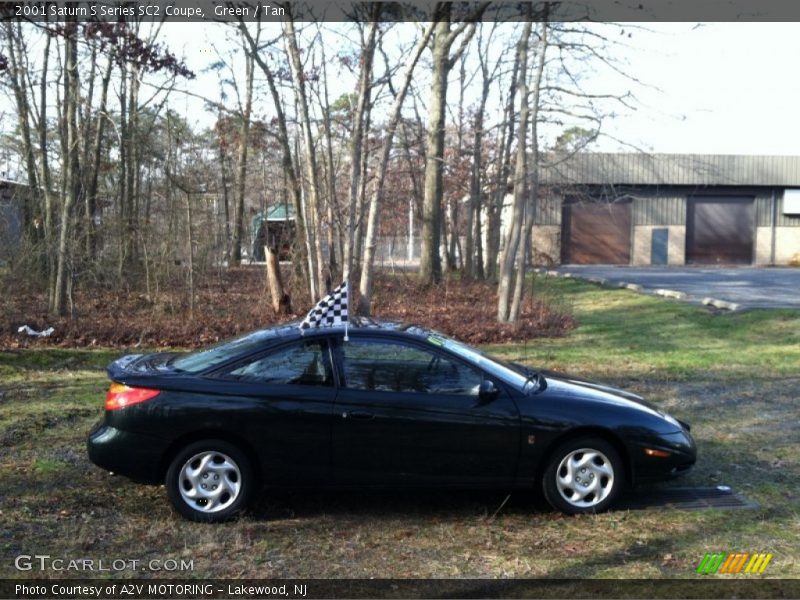 Green / Tan 2001 Saturn S Series SC2 Coupe