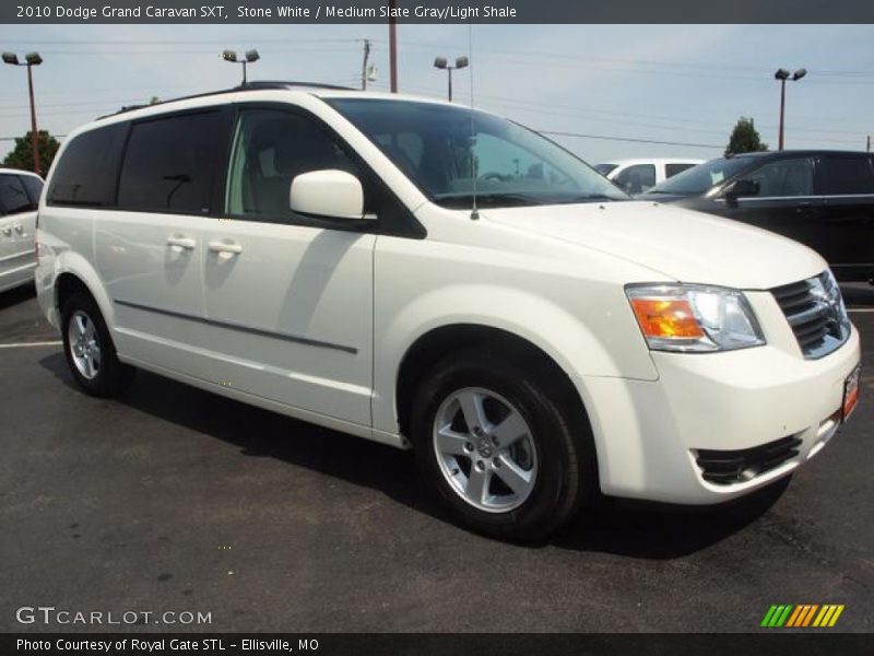 Stone White / Medium Slate Gray/Light Shale 2010 Dodge Grand Caravan SXT
