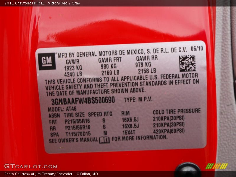 Victory Red / Gray 2011 Chevrolet HHR LS