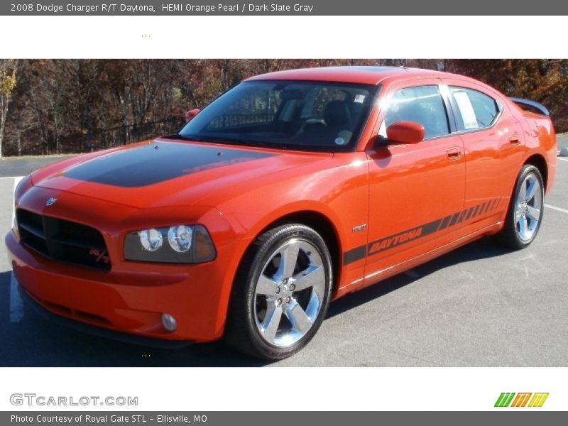 HEMI Orange Pearl / Dark Slate Gray 2008 Dodge Charger R/T Daytona