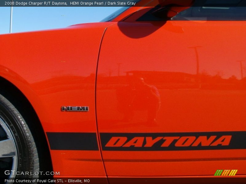 HEMI Orange Pearl / Dark Slate Gray 2008 Dodge Charger R/T Daytona