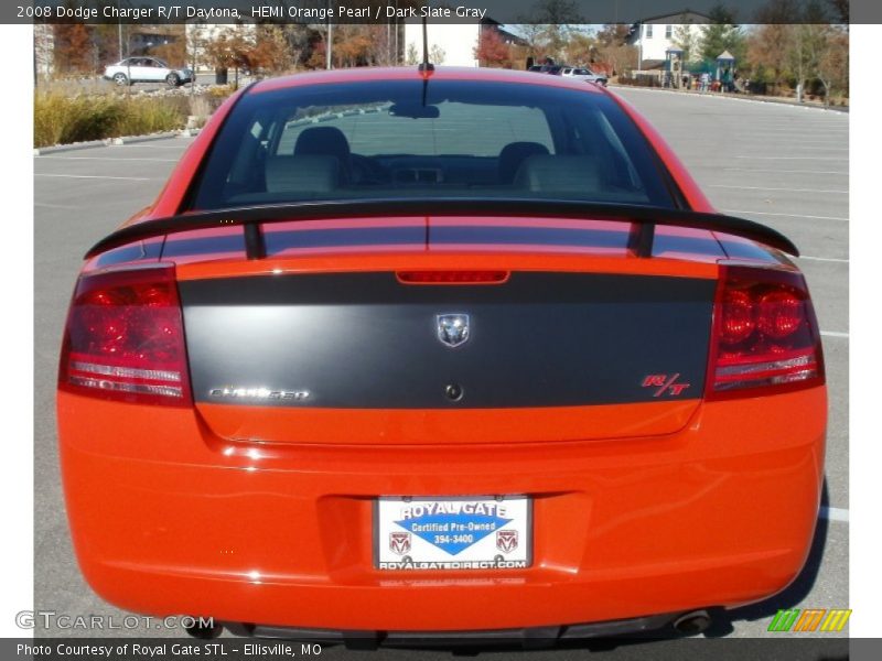 HEMI Orange Pearl / Dark Slate Gray 2008 Dodge Charger R/T Daytona