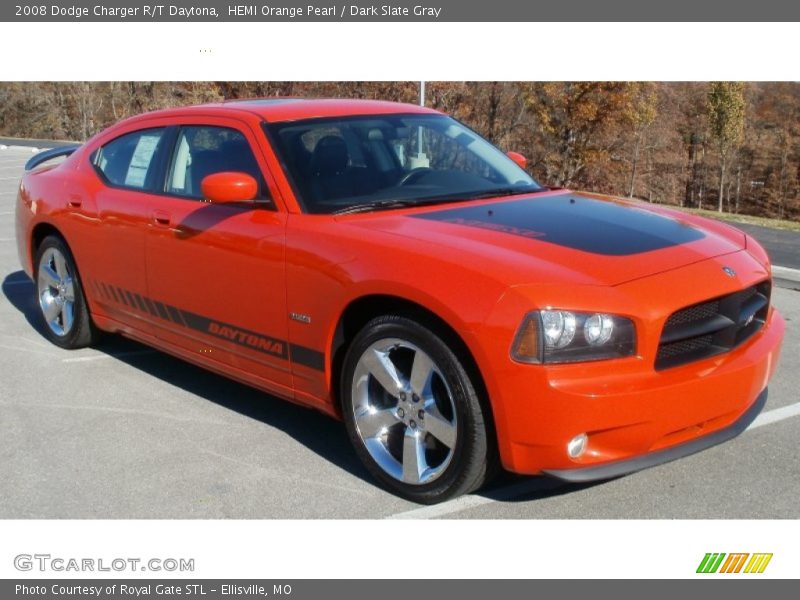 HEMI Orange Pearl / Dark Slate Gray 2008 Dodge Charger R/T Daytona