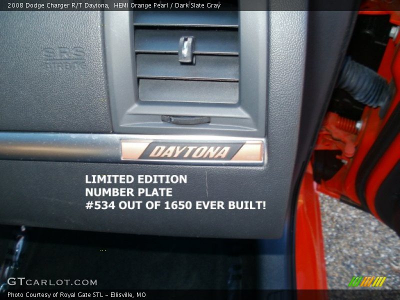 HEMI Orange Pearl / Dark Slate Gray 2008 Dodge Charger R/T Daytona