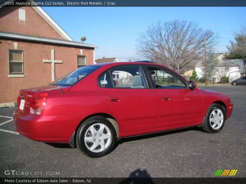 Electric Red Metallic / Gray 2005 Hyundai Elantra GLS Sedan