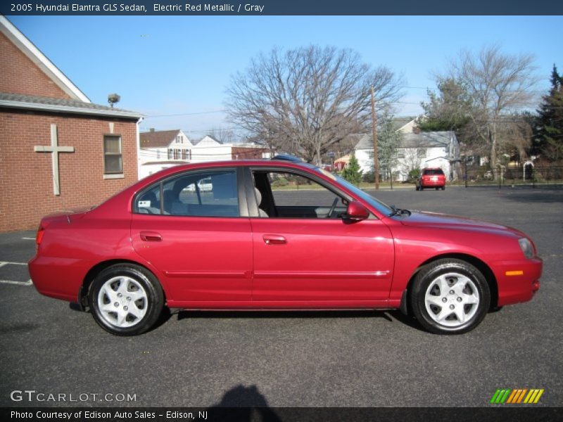 Electric Red Metallic / Gray 2005 Hyundai Elantra GLS Sedan