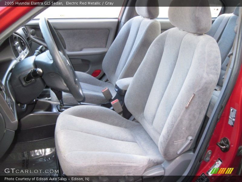 Electric Red Metallic / Gray 2005 Hyundai Elantra GLS Sedan