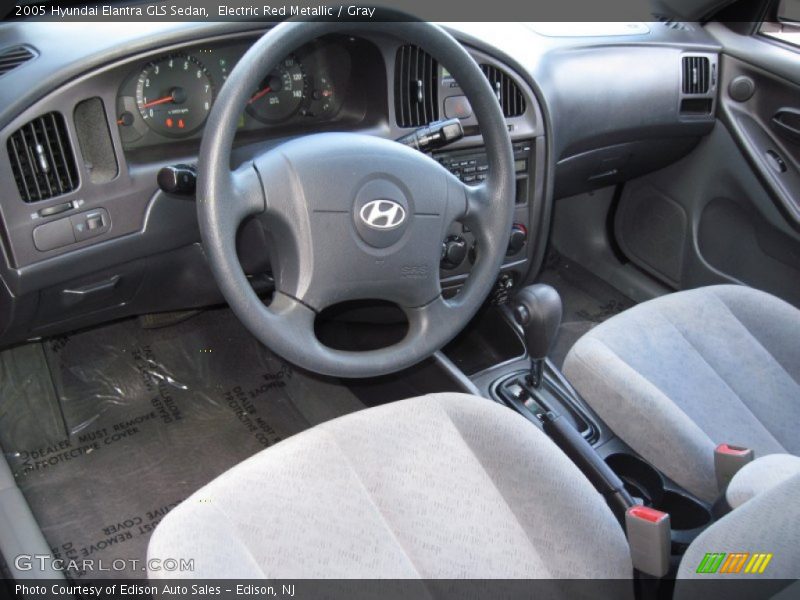Electric Red Metallic / Gray 2005 Hyundai Elantra GLS Sedan