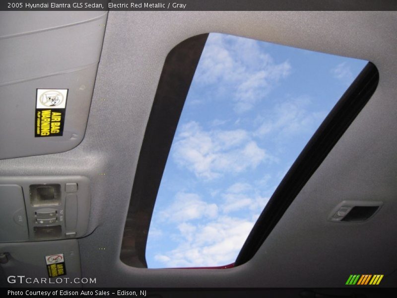 Electric Red Metallic / Gray 2005 Hyundai Elantra GLS Sedan