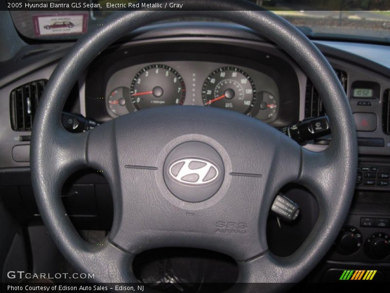 Electric Red Metallic / Gray 2005 Hyundai Elantra GLS Sedan