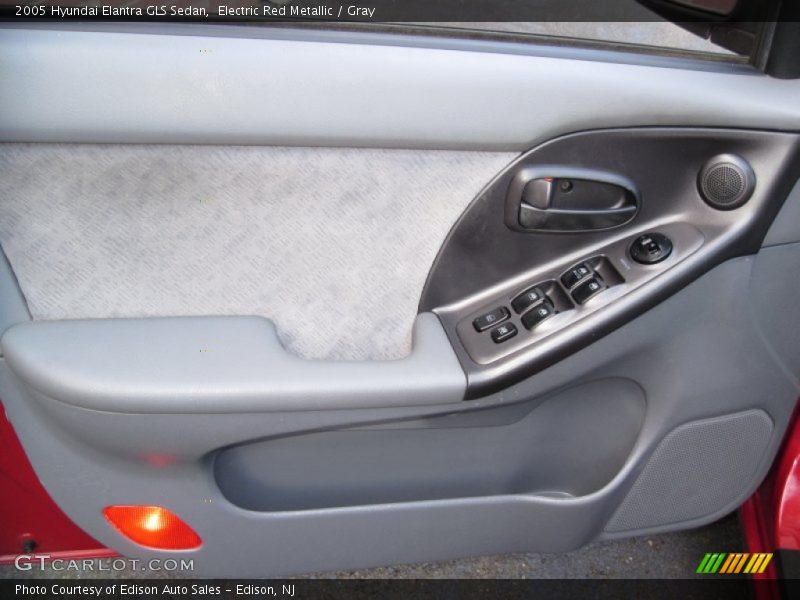 Electric Red Metallic / Gray 2005 Hyundai Elantra GLS Sedan