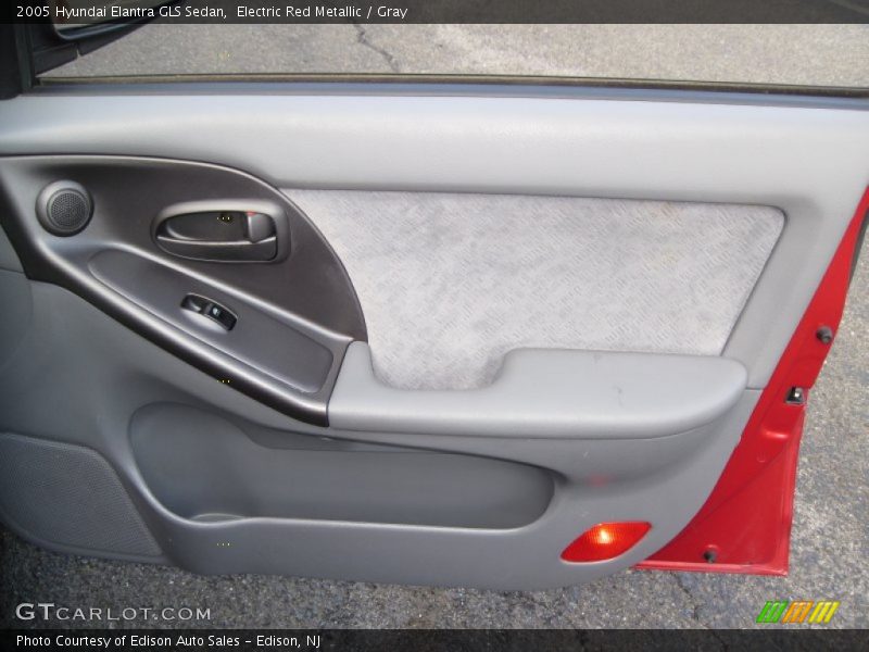 Electric Red Metallic / Gray 2005 Hyundai Elantra GLS Sedan