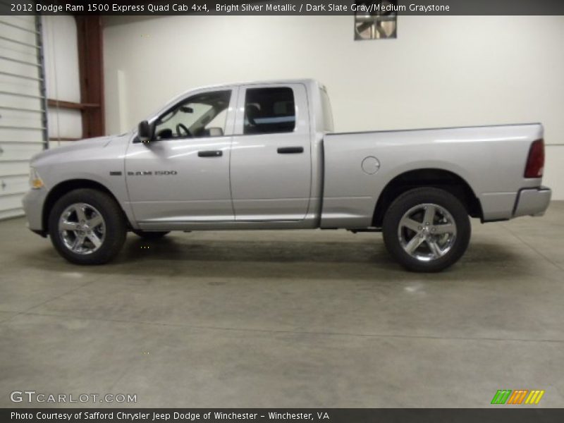 Bright Silver Metallic / Dark Slate Gray/Medium Graystone 2012 Dodge Ram 1500 Express Quad Cab 4x4