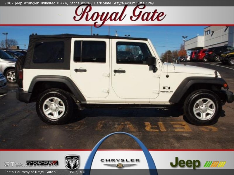 Stone White / Dark Slate Gray/Medium Slate Gray 2007 Jeep Wrangler Unlimited X 4x4