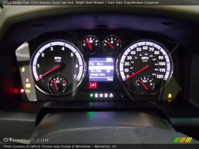 Bright Silver Metallic / Dark Slate Gray/Medium Graystone 2012 Dodge Ram 1500 Express Quad Cab 4x4