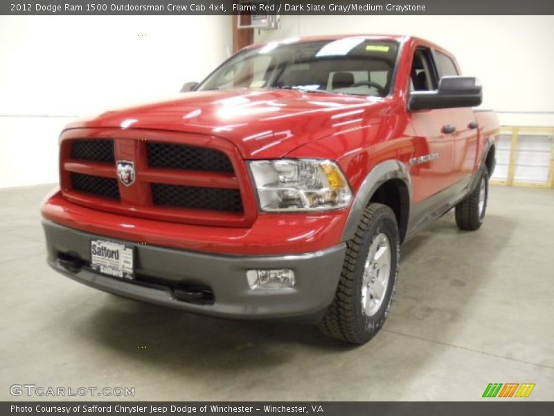 Flame Red / Dark Slate Gray/Medium Graystone 2012 Dodge Ram 1500 Outdoorsman Crew Cab 4x4