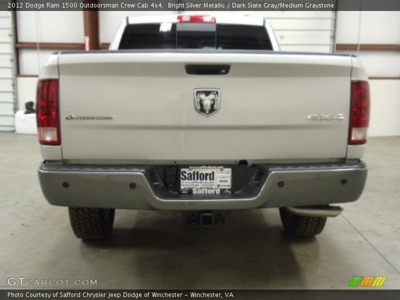 Bright Silver Metallic / Dark Slate Gray/Medium Graystone 2012 Dodge Ram 1500 Outdoorsman Crew Cab 4x4