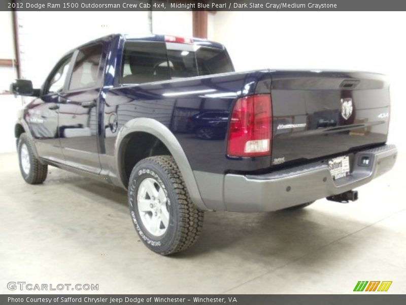 Midnight Blue Pearl / Dark Slate Gray/Medium Graystone 2012 Dodge Ram 1500 Outdoorsman Crew Cab 4x4