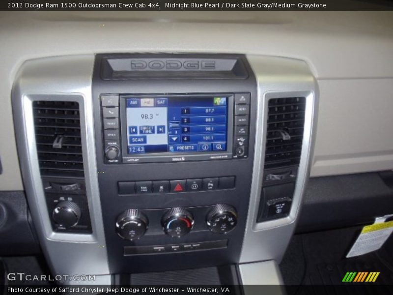 Midnight Blue Pearl / Dark Slate Gray/Medium Graystone 2012 Dodge Ram 1500 Outdoorsman Crew Cab 4x4