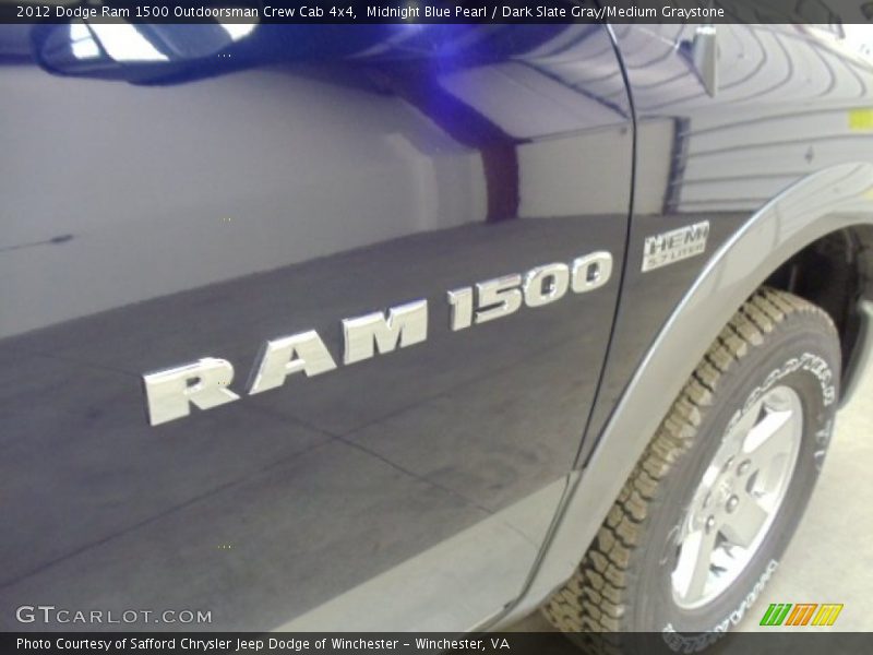 Midnight Blue Pearl / Dark Slate Gray/Medium Graystone 2012 Dodge Ram 1500 Outdoorsman Crew Cab 4x4
