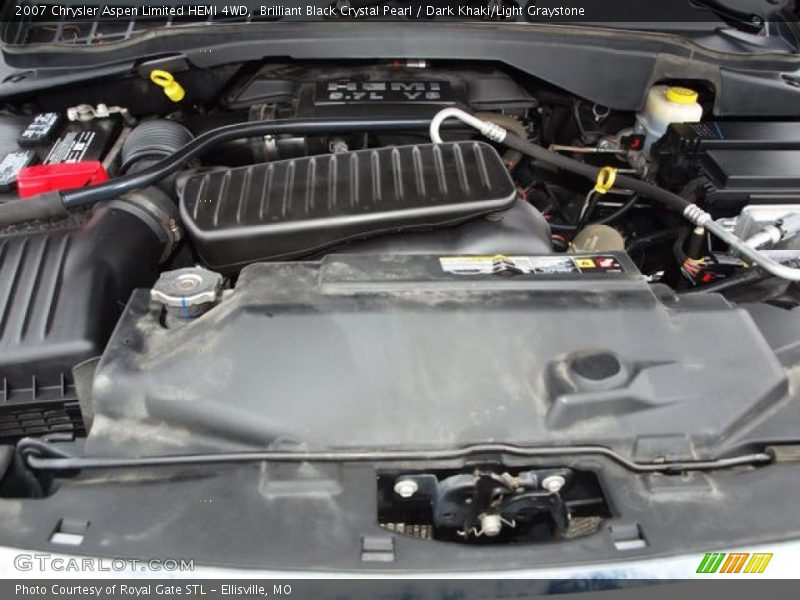 Brilliant Black Crystal Pearl / Dark Khaki/Light Graystone 2007 Chrysler Aspen Limited HEMI 4WD