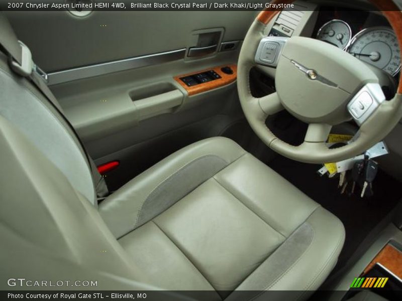 Brilliant Black Crystal Pearl / Dark Khaki/Light Graystone 2007 Chrysler Aspen Limited HEMI 4WD