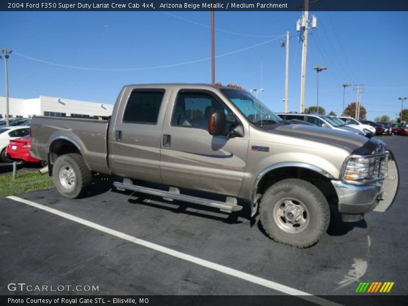Arizona Beige Metallic / Medium Parchment 2004 Ford F350 Super Duty Lariat Crew Cab 4x4