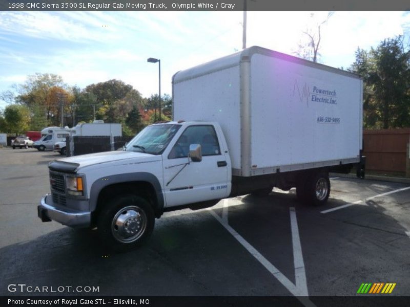 Olympic White / Gray 1998 GMC Sierra 3500 SL Regular Cab Moving Truck