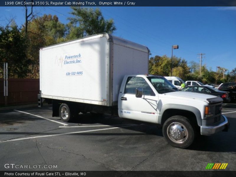 Olympic White / Gray 1998 GMC Sierra 3500 SL Regular Cab Moving Truck