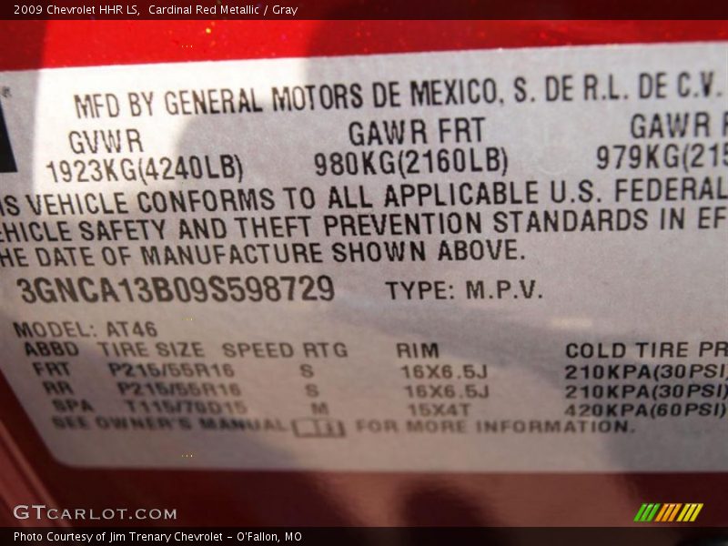 Cardinal Red Metallic / Gray 2009 Chevrolet HHR LS