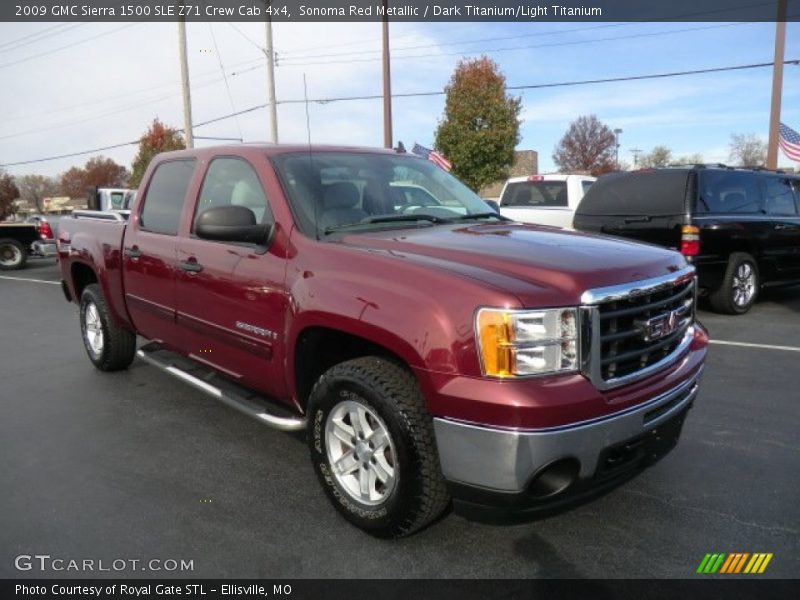 Sonoma Red Metallic / Dark Titanium/Light Titanium 2009 GMC Sierra 1500 SLE Z71 Crew Cab 4x4