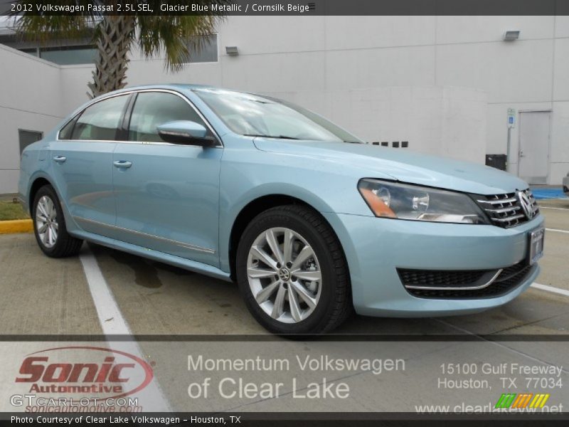 Glacier Blue Metallic / Cornsilk Beige 2012 Volkswagen Passat 2.5L SEL