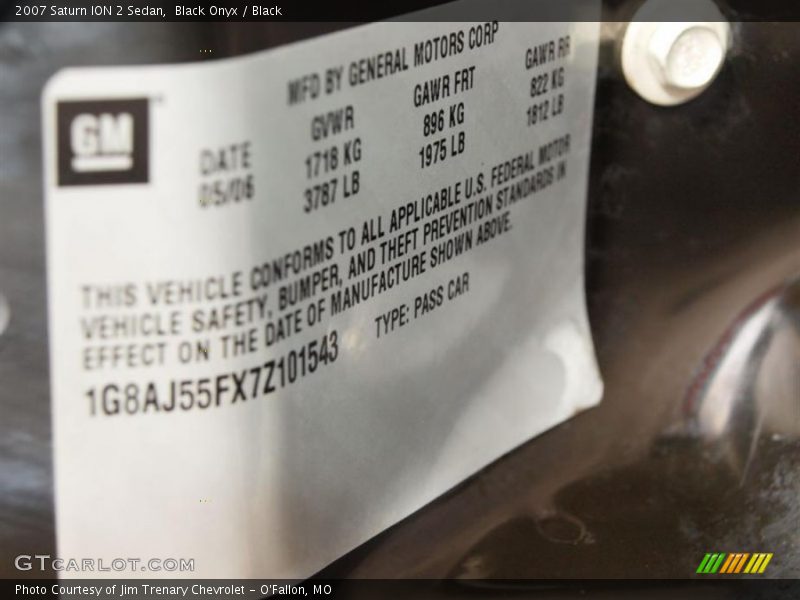 Black Onyx / Black 2007 Saturn ION 2 Sedan