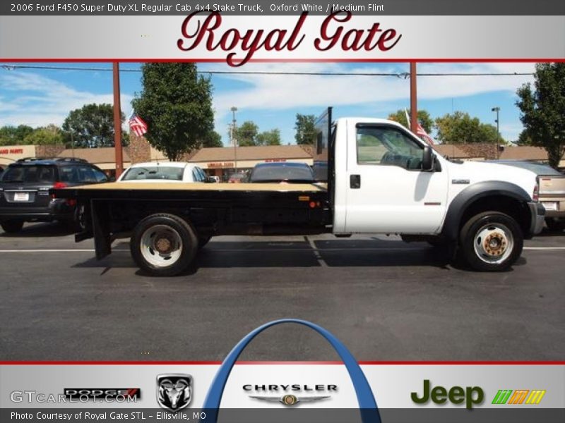 Oxford White / Medium Flint 2006 Ford F450 Super Duty XL Regular Cab 4x4 Stake Truck