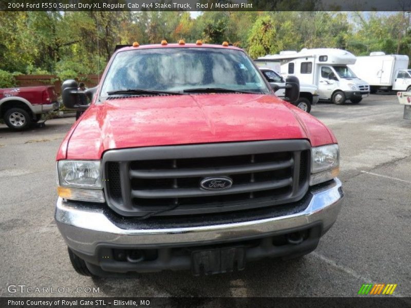 Red / Medium Flint 2004 Ford F550 Super Duty XL Regular Cab 4x4 Stake Truck